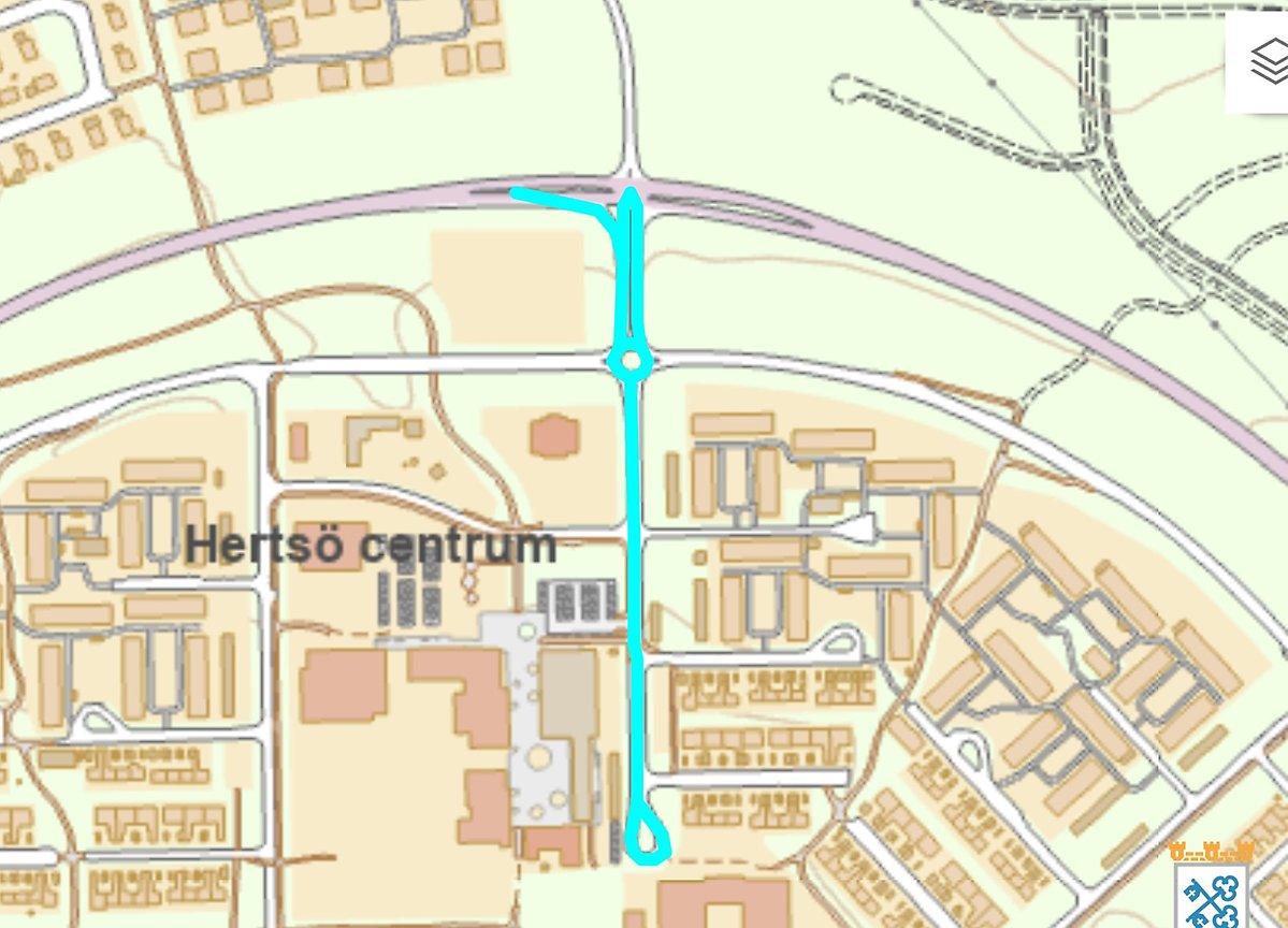 Karta som visar var den nya Hertsökolan byggs